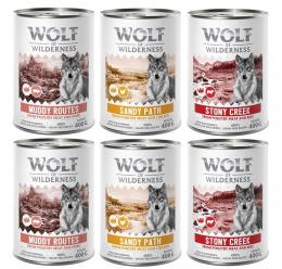 10% Rabatt! Wolf of Wilderness Mixpakete - Junior, Adult & Senior  6 x 400 g: SENIOR Geflügel & Rind, Geflügel & Schwein, Geflügel & Huhn