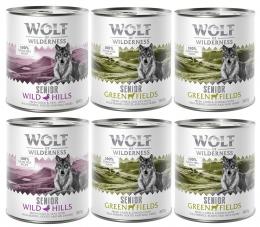 10% Rabatt! Wolf of Wilderness Mixpakete - Junior, Adult & Senior - 6 x 800 g SENIOR Lamm & Huhn, Ente & Kalb