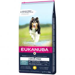 12 kg Eukanuba Grain Free Adult zum Sonderpreis! - Large Breed Huhn