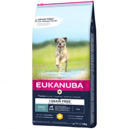 12 kg Eukanuba Grain Free zum Sonderpreis! - Adult Small / Medium Breed Huhn