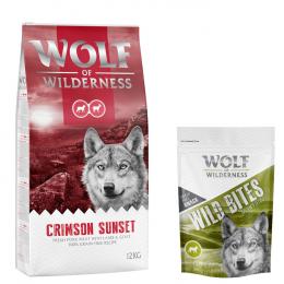 12 kg Wolf of Wilderness + 180 g Wild Bites Snack gratis! Crimson Sunset - Lamm & Ziege + Lamm Snacks