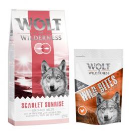 12 kg Wolf of Wilderness + 180 g Wild Bites Snack gratis! Scarlet Sunrise - Lachs & Thunfisch + Huhn Snack