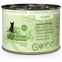 12 x 200 g | catz finefood | No.5 Lachs & Geflügel Classic | Nassfutter | Katze