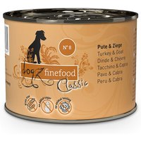 12 x 200 g | dogz finefood | No.8 Pute & Ziege Classic | Nassfutter | Hund