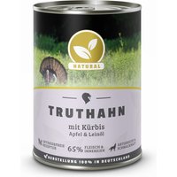 12 x 400 g | Natural | Truthahn mit Kürbis, Apfel und Leinöl | Nassfutter | Hund