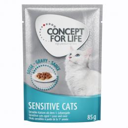 12 x 85 g Concept for Life Nassnahrung zum Probierpreis! - Sensitive Cats - in Soße