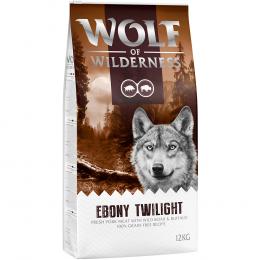2 x 12 kg Wolf of Wilderness Trockenfutter - getreidefrei NEU: Ebony Twilight - Wildschwein & Büffel