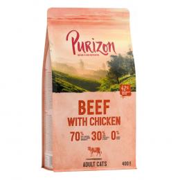 2 x 400 g Purizon Katzentrockenfutter zum Probierpreis! - Adult Rind & Huhn