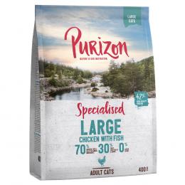 2 x 400 g Purizon Katzentrockenfutter zum Probierpreis! - Large Adult Huhn & Fisch