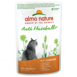 20 + 4 gratis! 24 x 70 g Almo Nature Holistic Anti Hairball - Huhn