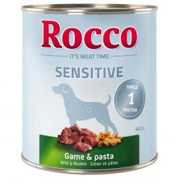 Angebot für 20 + 4 gratis! Rocco Sensitive 24 x 800 g - Wild & Nudel - Kategorie Hund / Hundefutter nass / Rocco / Sparpakete promo.  Lieferzeit: 1-2 Tage -  jetzt kaufen.