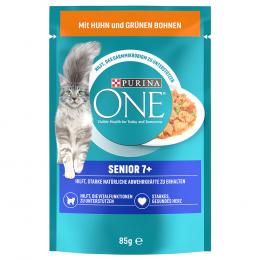 20 + 6 gratis! 26 x 85 g Purina ONE - Senior +7:  Huhn & grüne Bohnen