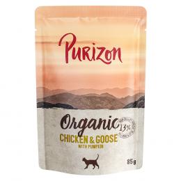 22 + 2 gratis! Purizon 24 x 70 g / 85g - Organic: Huhn und Gans mit Kürbis