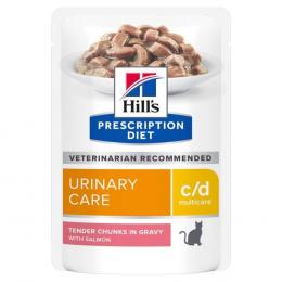 24 + 12 gratis! 36 x 85 g Hill’s Prescription Diet - c/d Multicare Urinary Care mit Lachs