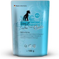 24 x 100 g | dogz finefood | No.12 Wild & Hering Classic | Nassfutter | Hund