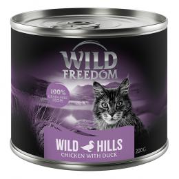 24 x 200 g Wild Freedom + 45 g Hühnerherzen gratis! - Wild Hills - Ente & Huhn