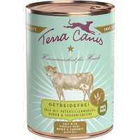 24 x 400 g | Terra Canis | Kalb mit Petersilienwurzel, Mango & Johannisbeere Getreidefrei | Nassfutter | Hund