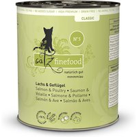 24 x 800 g | catz finefood | No.5 Lachs & Geflügel Classic | Nassfutter | Katze