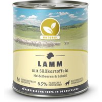 24 x 800 g | Natural | Lamm mit Süßkartoffeln, Heidelbeeren und Leinöl | Nassfutter | Hund