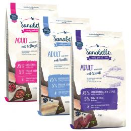 3 x 2 kg Sanabelle Adult Mixpaket - 3 Sorten (Strauß, Forelle, Geflügel)