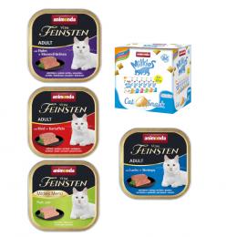 32 x 100 g Mixpaket animonda Vom Feinsten + 6 x 30 g Mixed Pack Milkies Knuspertaschen - Fisch & Fleisch Vielfalt (4 Sorten)