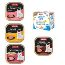 32 x 100 g Mixpaket animonda Vom Feinsten + 6 x 30 g Mixed Pack Milkies Knuspertaschen - Fleisch Vielfalt mit Geflügel (4 Sorten)