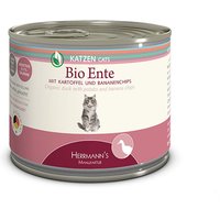 48 x 200 g | Herrmanns | Bio-Ente mit Kartoffeln Selection | Nassfutter | Katze