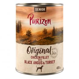 5 + 1 gratis! 6 x 400/800 g Purizon Nassfutter - NEU: Senior: Hühnerfilet mit Black-Angus (6 x 400 g)