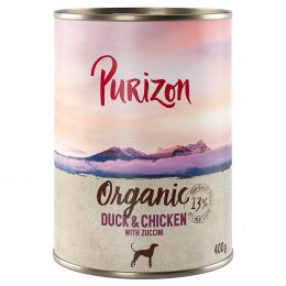 5 + 1 gratis! 6 x 400/800 g Purizon Nassfutter - Organic: Ente und Huhn mit Zucchini (6 x 400 g)