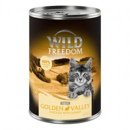 5 + 1 gratis! 6 x 400 g Wild Freedom (getreidefreie Rezeptur) - Kitten: Golden Valley - Kaninchen & Huhn