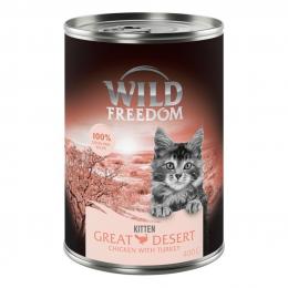 5 + 1 gratis! 6 x 400 g Wild Freedom (getreidefreie Rezeptur) - Kitten: Great Desert - Truthahn & Huhn