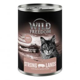 5 + 1 gratis! 6 x 400 g Wild Freedom (getreidefreie Rezeptur) - Strong Lands - Schwein & Huhn