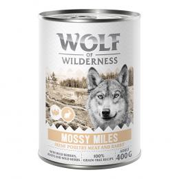 5 + 1 gratis! 6 x 400 g Wolf of Wilderness  - Mossy Miles - Geflügel mit Kaninchen