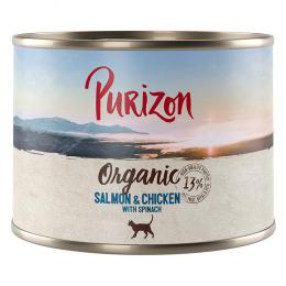 6 x 200 g / 400 g Purizon Adult zum Probierpreis - Purizon Organic Lachs und Huhn mit Spinat (6 x 200 g)
