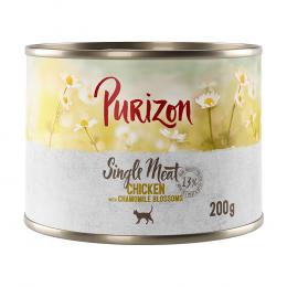 6 x 200 g / 400 g Purizon Adult zum Probierpreis - Purizon Single Meat Huhn mit Kamillenblüten (6 x 200 g)