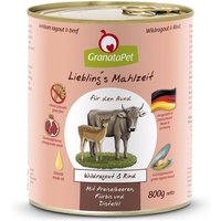 6 x 800 g | GranataPet | Wildragout & Rind Liebling's Mahlzeit | Nassfutter | Hund