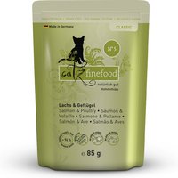 64 x 85 g | catz finefood | No.5 Lachs & Geflügel Classic | Nassfutter | Katze