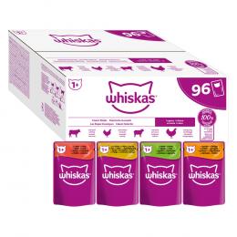 70 + 26 gratis! 96 x 85 g Whiskas 1+ Jumbopack - Klassische Auswahl Auswahl in Sauce