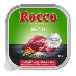 8 + 1 gratis! Rocco Classic oder Menü Schale 9 x 300 g - Menü Rind mit Gemüse & Reis: