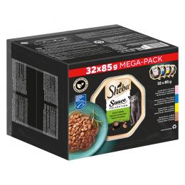 84 + 12 gratis! 96 x 85 g Multipack Sheba Varietäten Schälchen - Sauce Lover: Feine Vielfalt