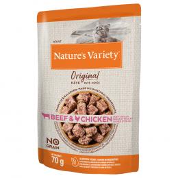 9 + 3 / 16 + 6 / 30 + 14 gratis! Nature's Variety  - 12 x 70 g Original Paté No Grain: Rind und Huhn