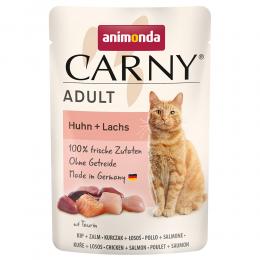 Angebot für animonda Carny Pouch 12 x 85 g - Huhn & Lachs - Kategorie Katze / Katzenfutter nass / animonda Carny / animonda Carny Adult.  Lieferzeit: 1-2 Tage -  jetzt kaufen.