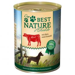 Best Nature Dog Adult 6 x 400 g - Rind, Reis & Distelöl
