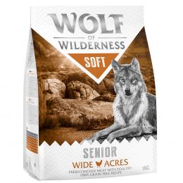 Bis zu 25% Cyber-Rabatt! 1 kg Wolf of Wilderness Trockenfutter - SENIOR:  Wide Acres - Huhn (Soft & Strong)