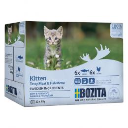 Angebot für Bozita Häppchen in Soße Kitten im Mixpaket 12 x 85 g - Fleisch- & Fischmenü - Kategorie Katze / Katzenfutter nass / Bozita / Pouch.  Lieferzeit: 1-2 Tage -  jetzt kaufen.