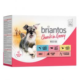 Briantos Chunks in Gravy 12 x 100 g -  Mixpaket (Huhn, Rind & Lachs)