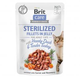 Brit Care Cat Fillets in Jelly Duck & Turkey Sterilized 24x85g
