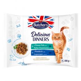 Butcher's Delicious Dinners Katze 32 x 100 g - Mix: Meeresfisch, Schellfisch