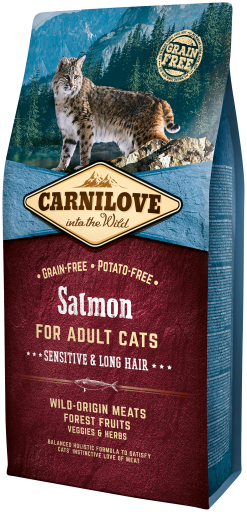 Carnilove Salmon For Adult Cats - Sensitive & Long Hair 6 Kg