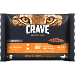 Crave Trockenfutter Katze mit Truthahn & Huhn Ergänzend: Crave Pouch Multipack Pastete mit Huhn & Truthahn